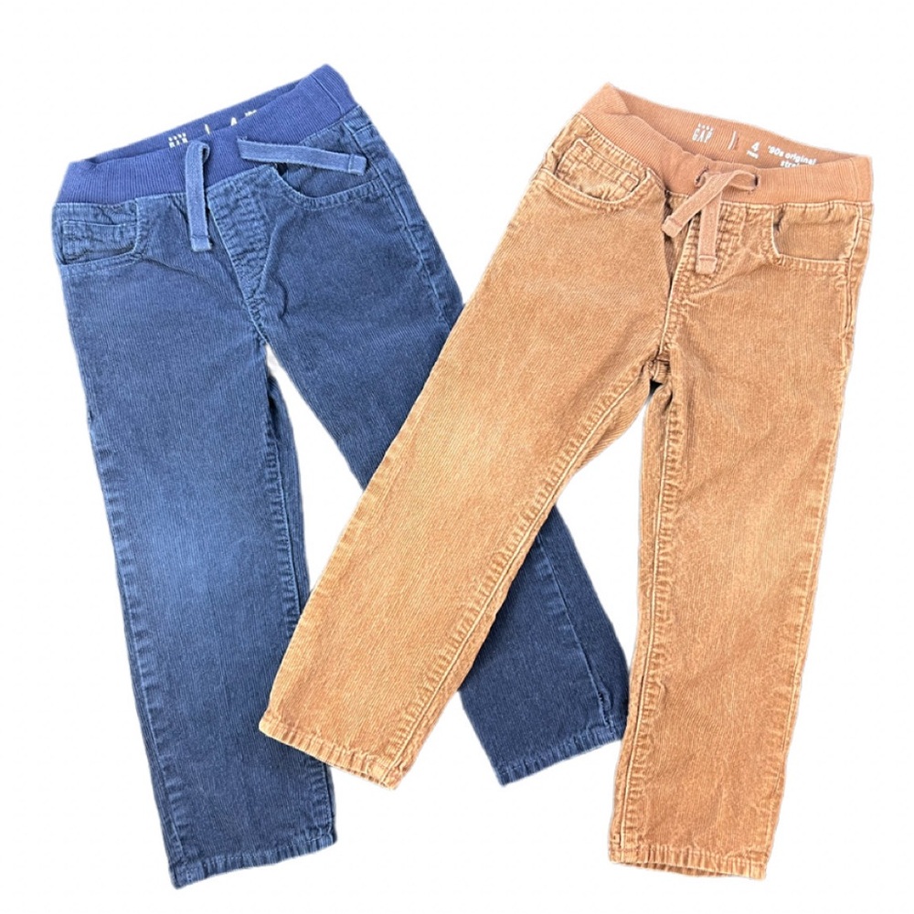BABY GAP 2 Pairs of Boys 90s Original Straight Leg Corduroy Pull On Pants - 4Y